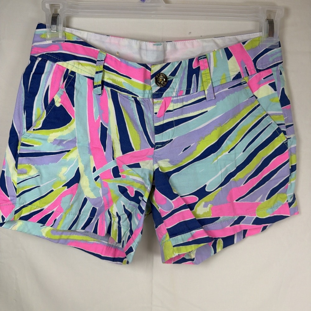 Lilly Pulitzer Callahan Shorts Womens Size 0 Multicolor Print Summer Casual